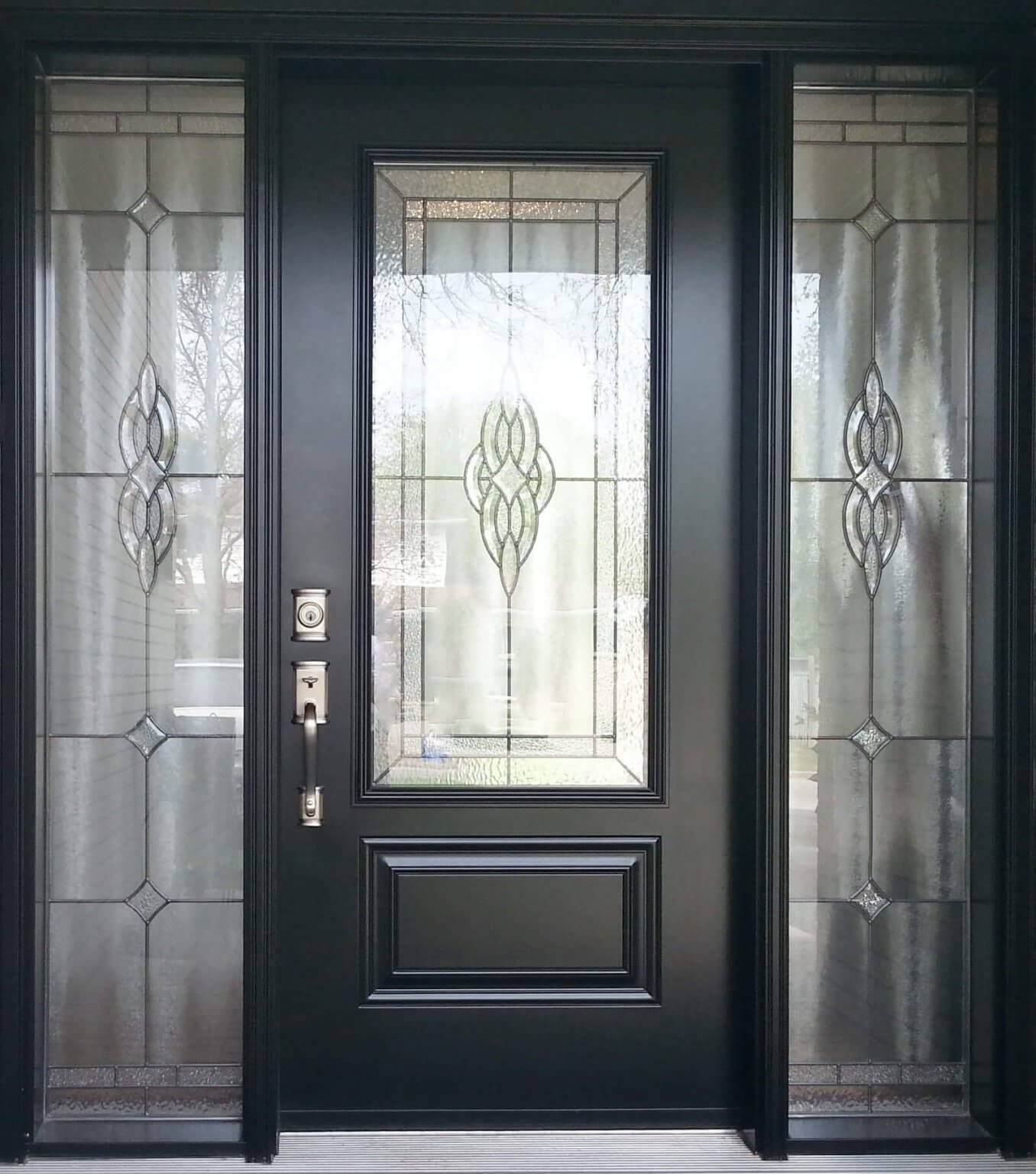 Steel 1 Panel 3qtr Black Double S10 Sidelite Decorative Glass 2 ...