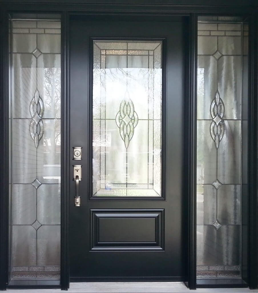 Steel 1 Panel 3qtr Black Double S10 Sidelite Decorative Glass 2 ...