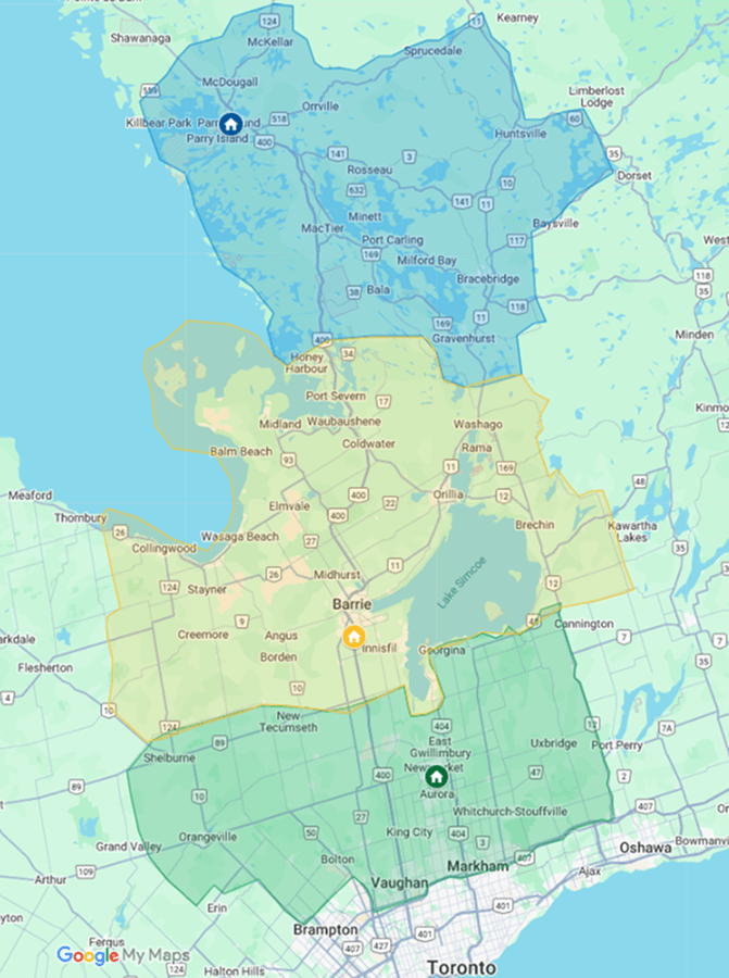 full service area map